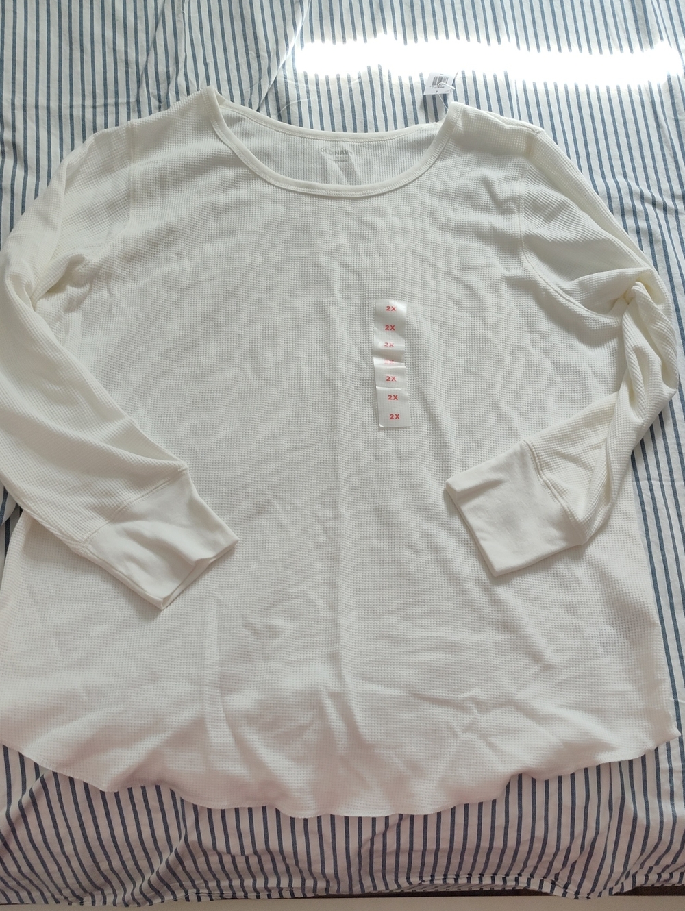 Old Navy Cream Waffle-Knit Long Sleeve Top